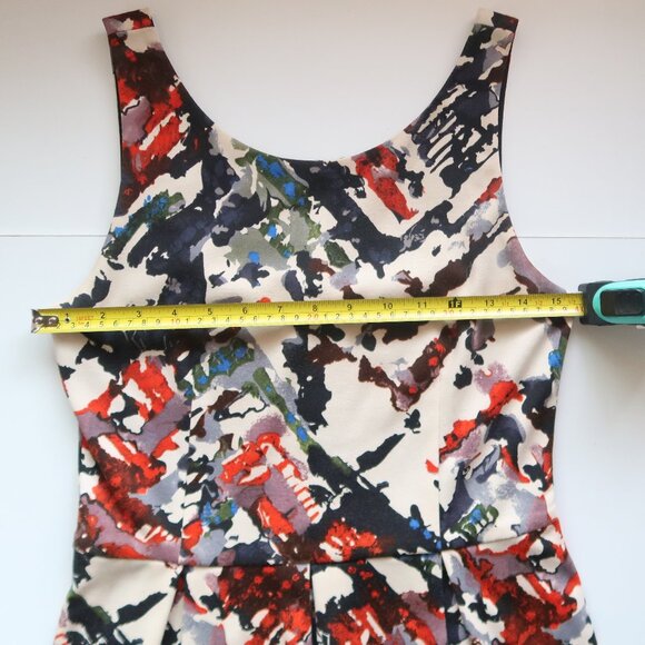 Maeve Anthropologie Artsy Abstract Print Fit & Flare Dress Tencel Stretch S - Picture 11 of 16